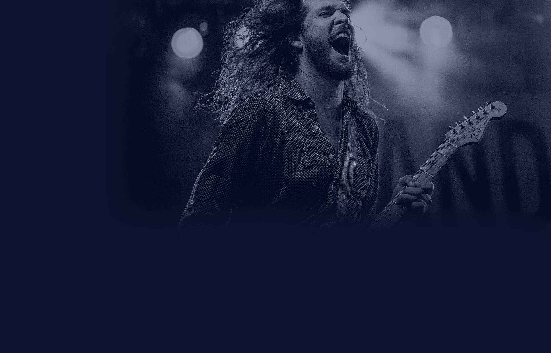 Rock guitarist playing a guitar